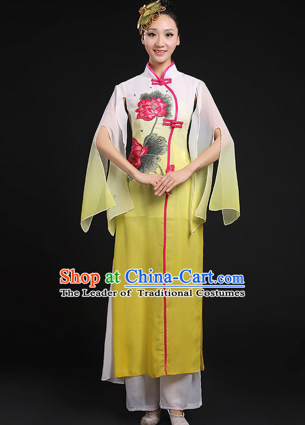 Traditional Chinese Yangge Fan Dancing Costume