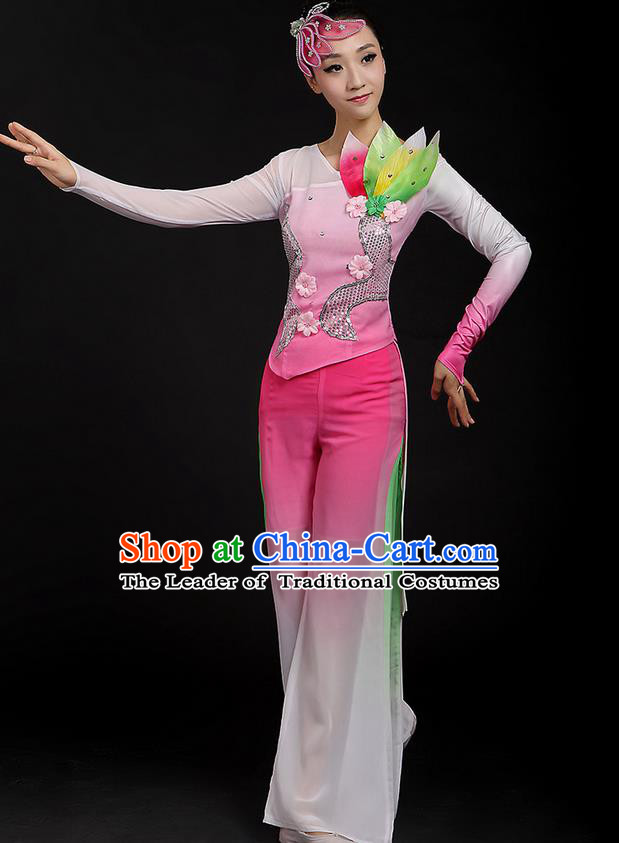 Traditional Chinese Yangge Fan Dancing Costume