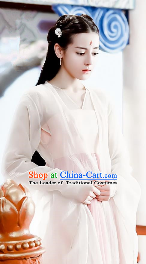 Traditional Chinese Ancient Han Dynasty Fairy Costume, Hanfu Imperial Princess Goddess Dress, China Cosplay Teleplay Ten great III of peach blossom Role Feng jiu Palace Princess Elegant Clothing for Women