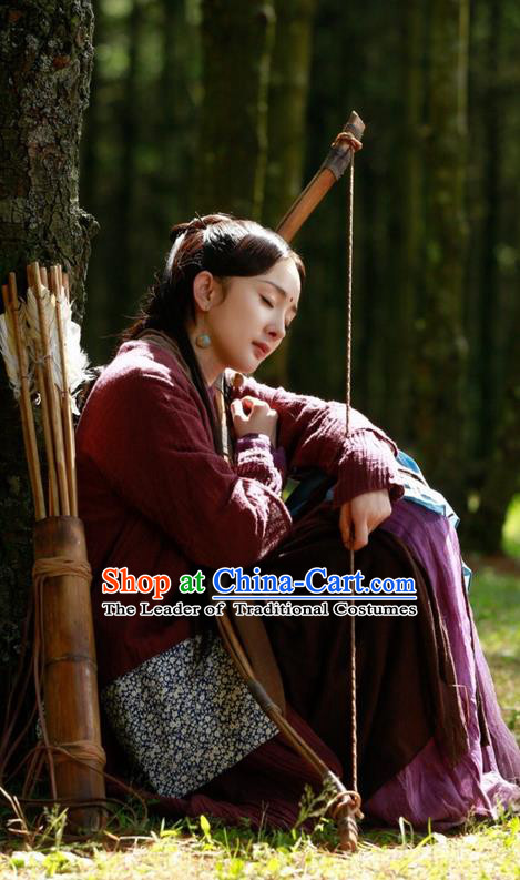 Traditional Chinese Ancient Fairy Costume, Hanfu Village Female Dress, China Cosplay Swordsman Clothing for Women