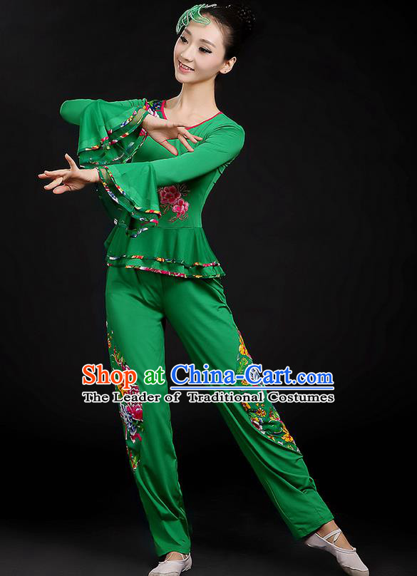 Traditional Chinese Yangge Fan Dancing Costume