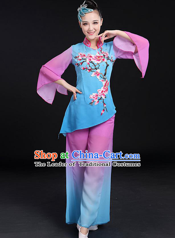 Traditional Chinese Yangge Fan Dancing Costume