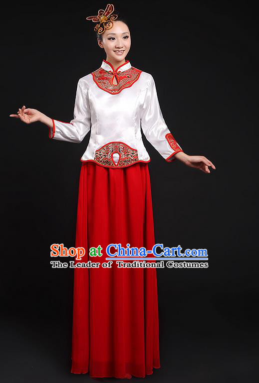 Traditional Chinese Yangge Fan Dancing Costume