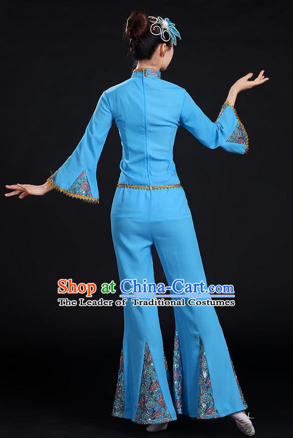 Traditional Chinese Yangge Fan Dancing Costume