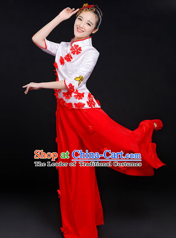 Traditional Chinese Yangge Fan Dancing Costume