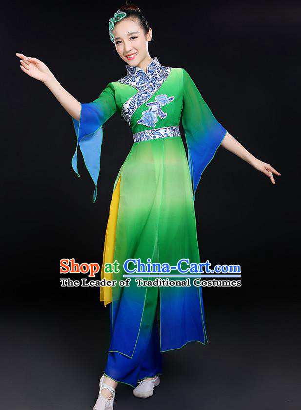 Traditional Chinese Yangge Fan Dancing Costume