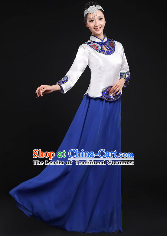 Traditional Chinese Yangge Fan Dancing Costume