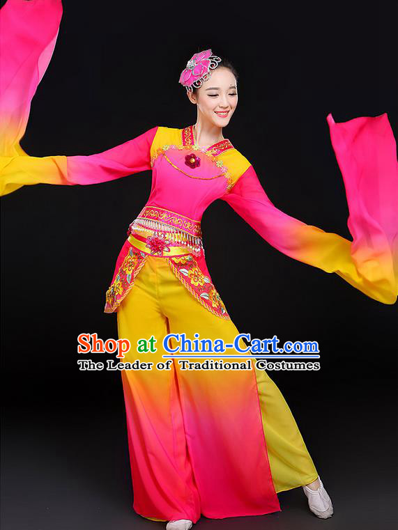 Traditional Chinese Yangge Fan Dancing Costume