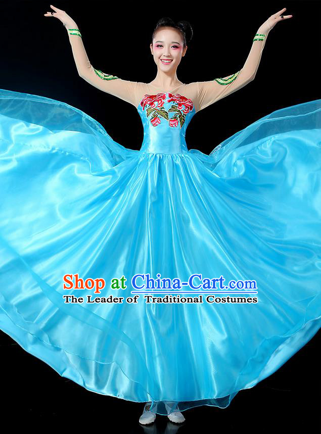Traditional Chinese Yangge Fan Dancing Costume