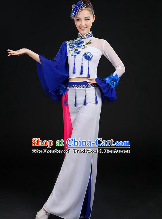 Traditional Chinese Yangge Fan Dancing Costume