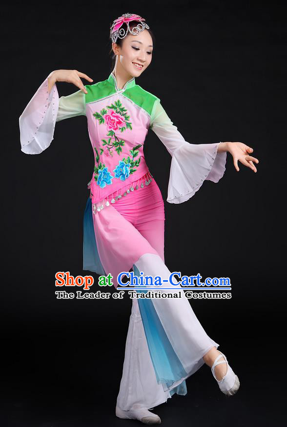 Traditional Chinese Yangge Fan Dancing Costume