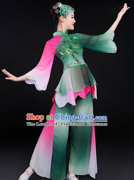 Traditional Chinese Yangge Fan Dancing Costume