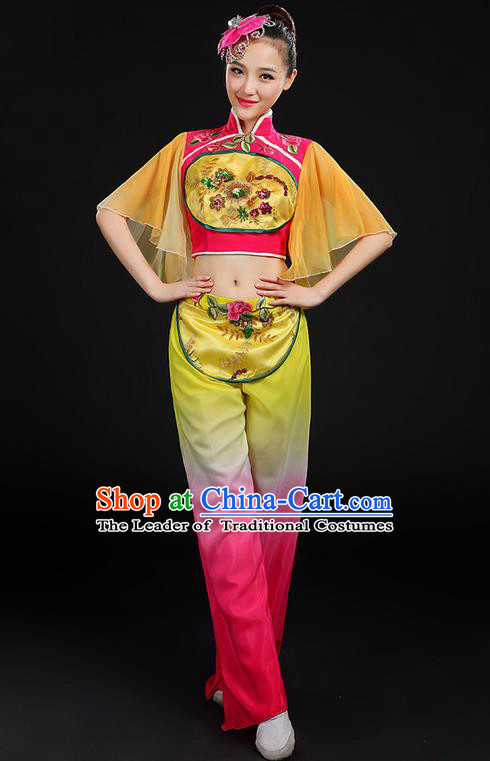 Traditional Chinese Yangge Fan Dancing Costume