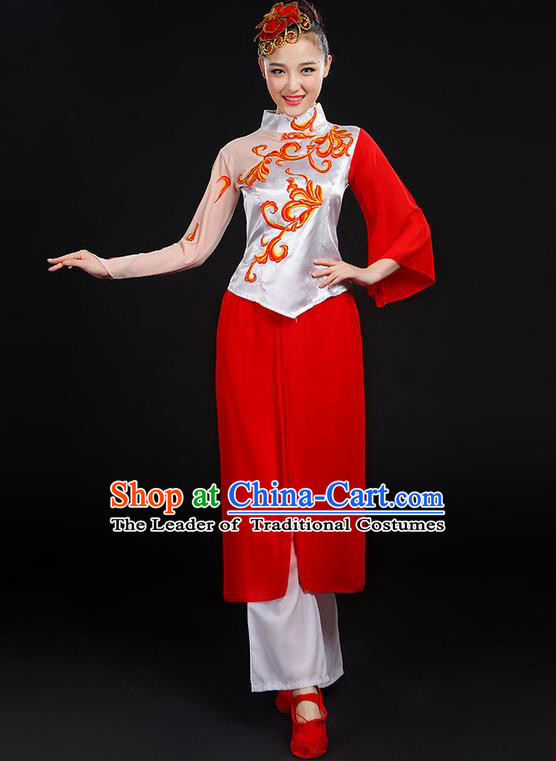 Traditional Chinese Yangge Fan Dancing Costume