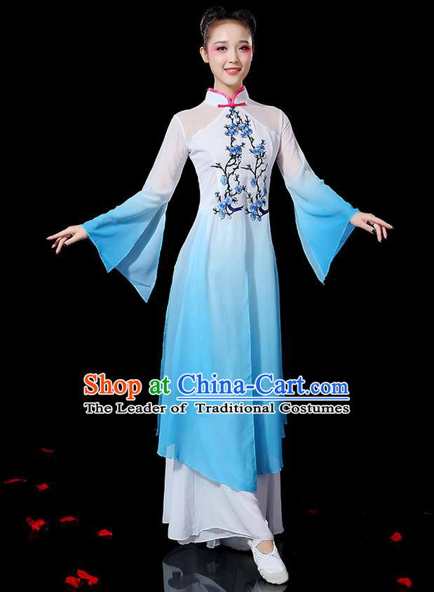 Traditional Chinese Yangge Fan Dancing Costume