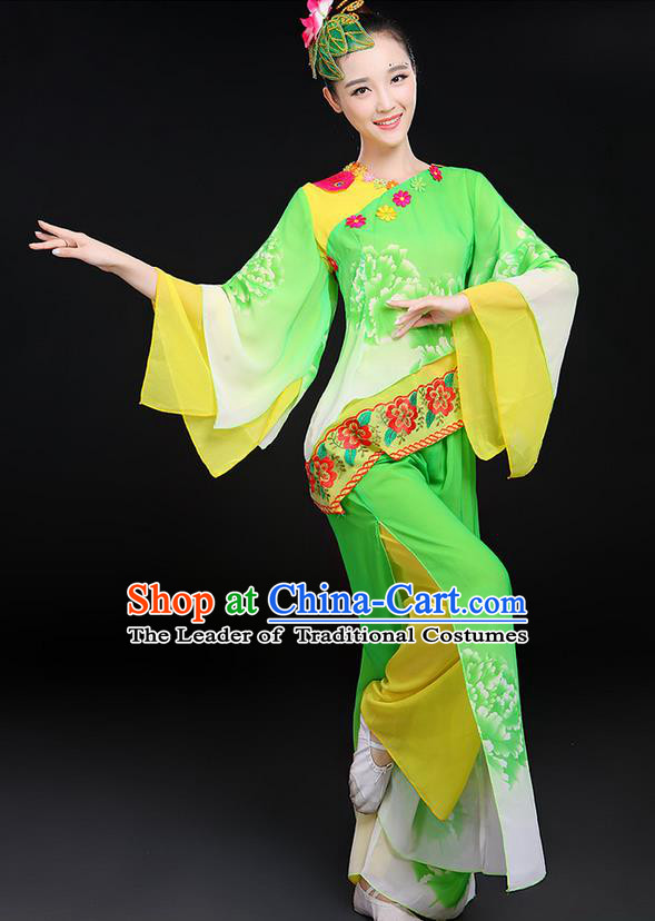 Traditional Chinese Yangge Fan Dancing Costume