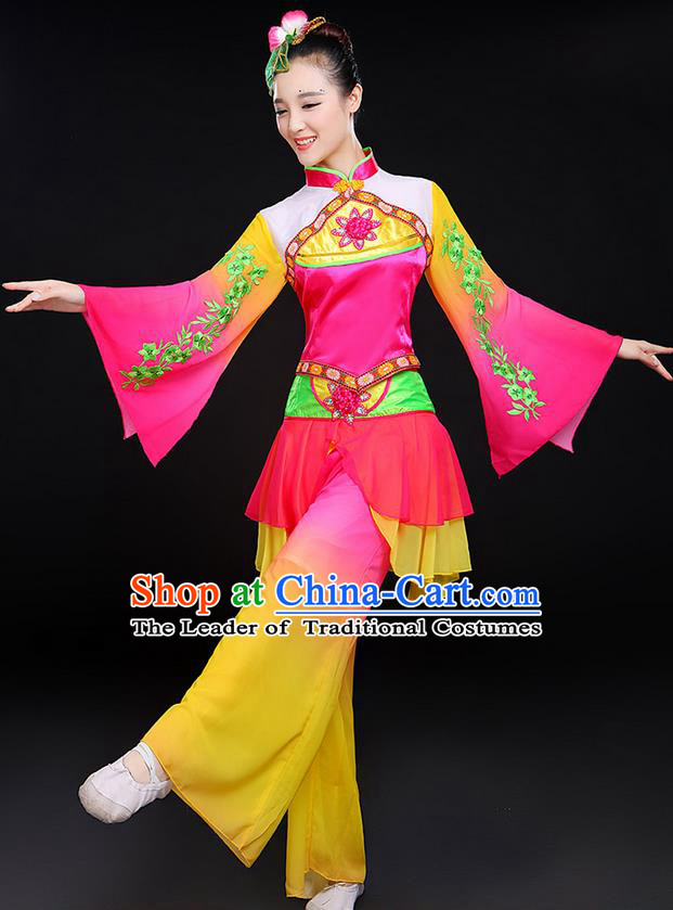 Traditional Chinese Yangge Fan Dancing Costume