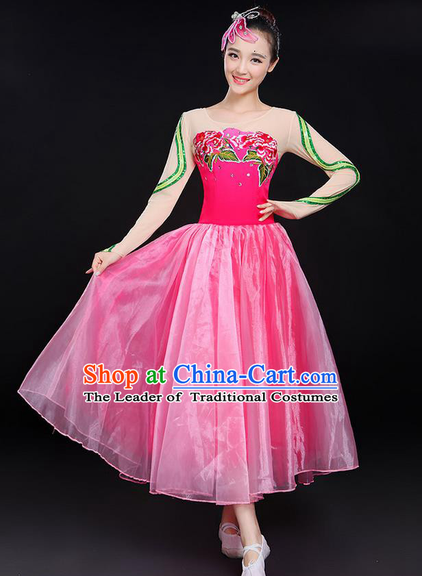 Traditional Chinese Yangge Fan Dancing Costume