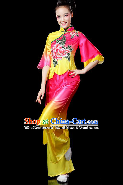 Traditional Chinese Yangge Fan Dancing Costume