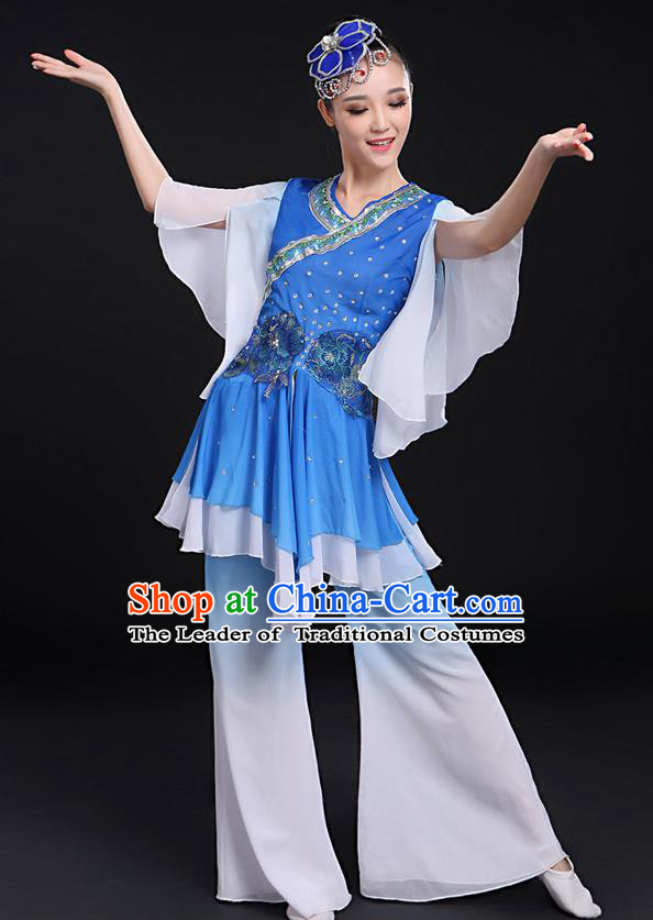 Traditional Chinese Yangge Fan Dancing Costume