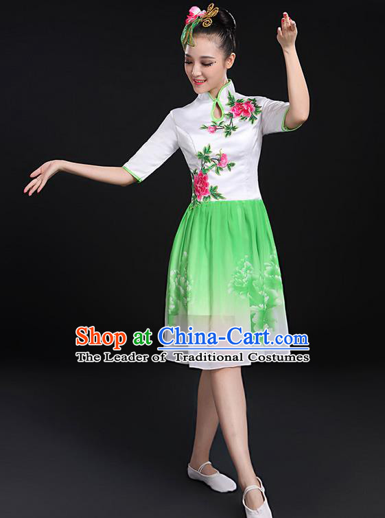 Traditional Chinese Yangge Fan Dancing Costume