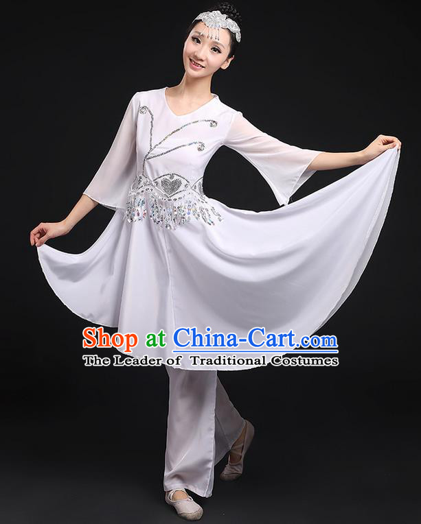 Traditional Chinese Yangge Fan Dancing Costume