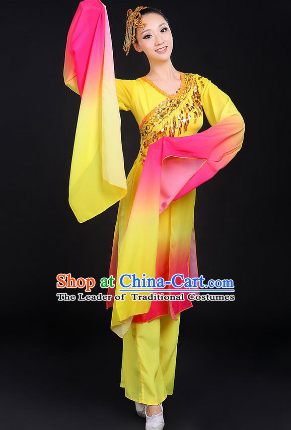 Traditional Chinese Yangge Fan Dancing Costume