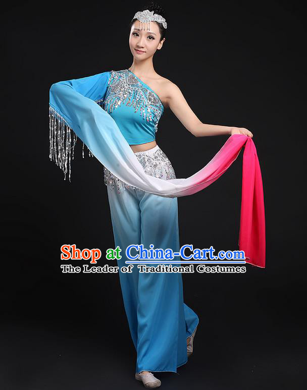 Traditional Chinese Yangge Fan Dancing Costume