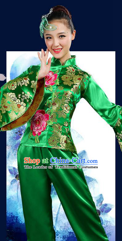 Traditional Chinese Yangge Fan Dancing Costume