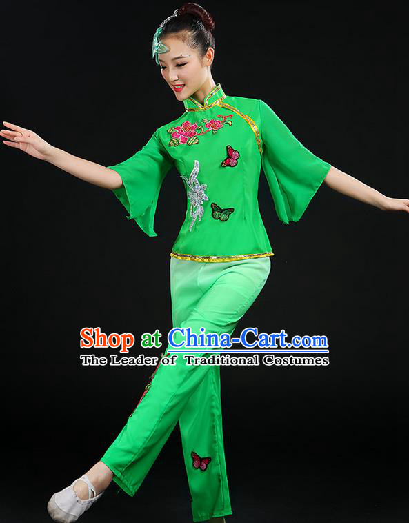 Traditional Chinese Yangge Fan Dancing Costume