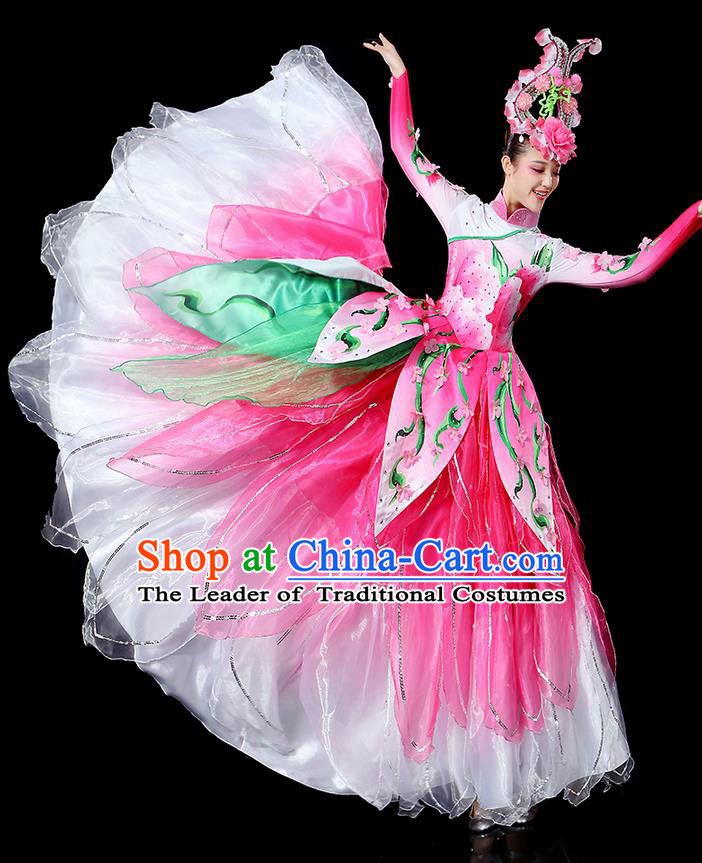 Traditional Chinese Yangge Fan Dancing Costume