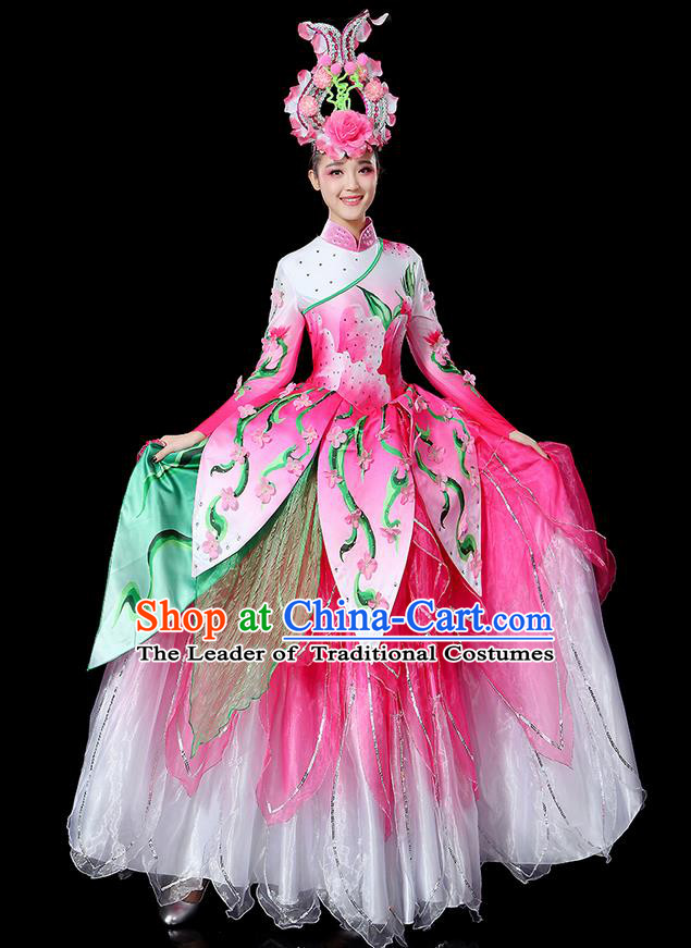 Traditional Chinese Yangge Fan Dancing Costume