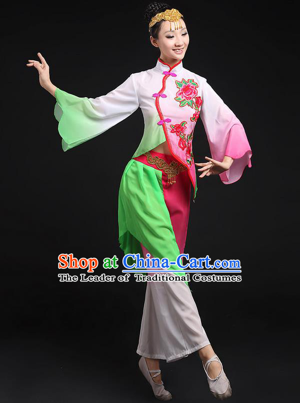 Traditional Chinese Yangge Fan Dancing Costume