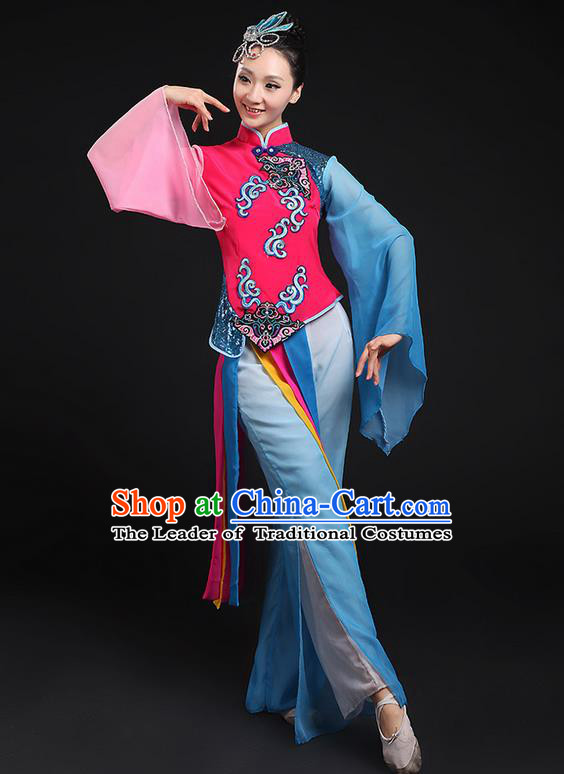 Traditional Chinese Yangge Fan Dancing Costume