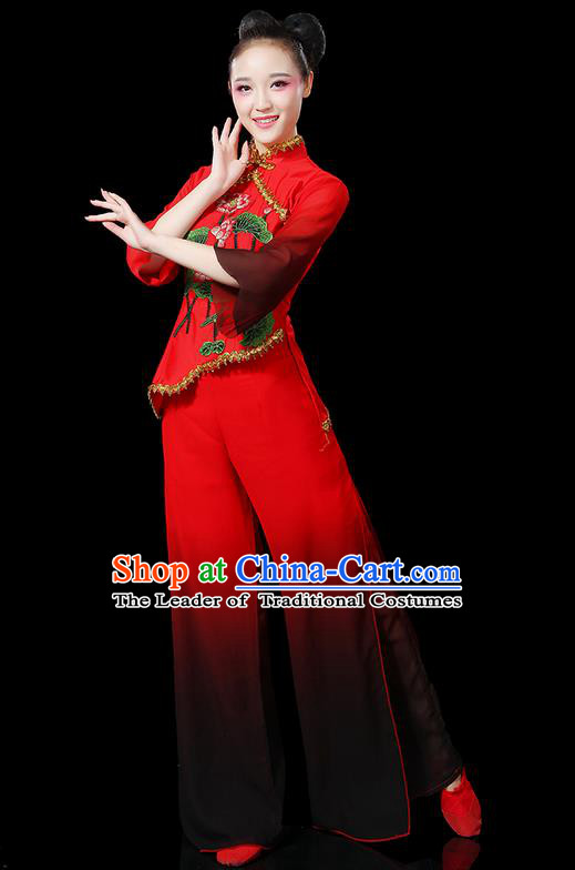 Traditional Chinese Yangge Fan Dancing Costume