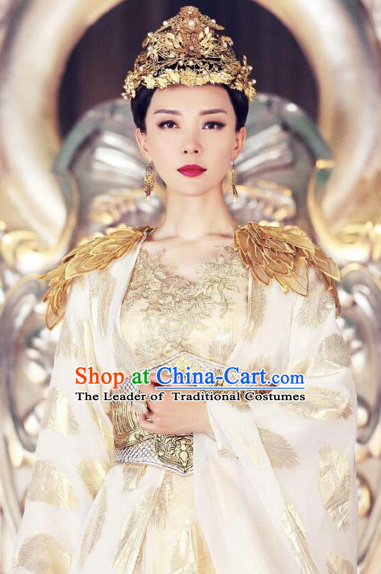 Traditional Ancient Chinese Imperial Empress Costume, Elegant Hanfu Immortal Clothing, Chinese Aristocratic Queen Consort Embroidered Clothing for Women