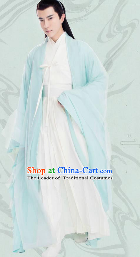 Traditional Chinese Ancient Nobility Childe Elegant Robes Clothing Costumes, Ancient Chinese Cosplay Teleplay Ten great III of peach blossom Role Swordsmen Roayl Prince Costume Complete Set for Men
