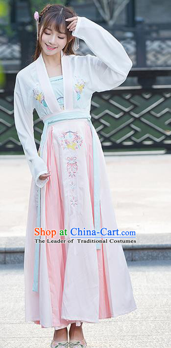 Traditional Ancient Chinese Costume, Elegant Hanfu Clothing Embroidered Dress, China Ming Dynasty Princess Elegant Slip Bust Skirt for Women