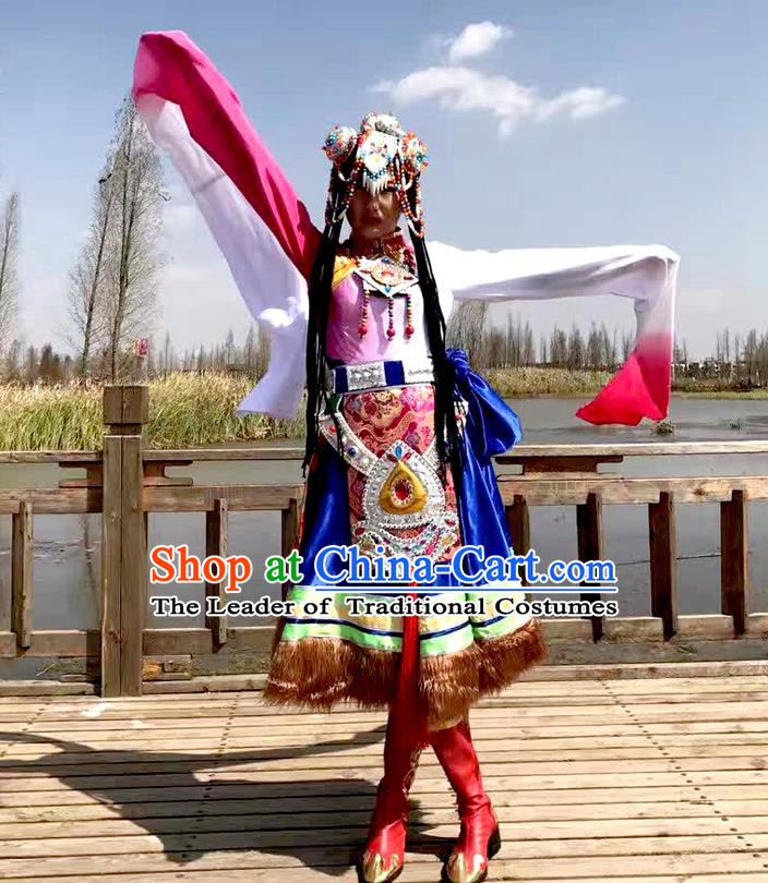 Traditional Chinese Yangge Fan Dancing Costume
