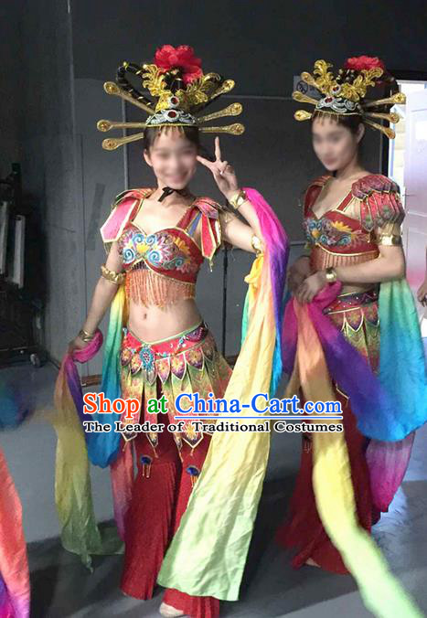 Traditional Chinese Yangge Fan Dancing Costume