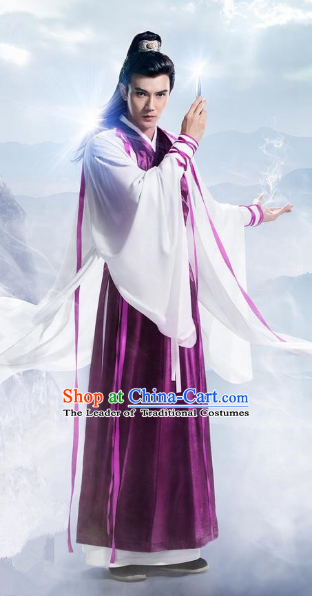Traditional Ancient Chinese Elegant Swordsman Costume, Chinese Ancient Nobility Childe Dress, Cosplay Chinese Television Drama Flying Daggers Ming Dynasty Prince Hanfu Corselet Clothing for Men