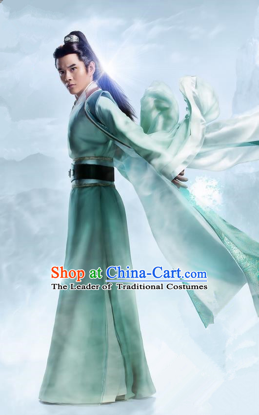 Traditional Ancient Chinese Elegant Swordsman Costume, Chinese Ancient Nobility Childe Dress, Cosplay Chinese Television Drama Flying Daggers Ming Dynasty Chivalrous Expert Hanfu Clothing for Men