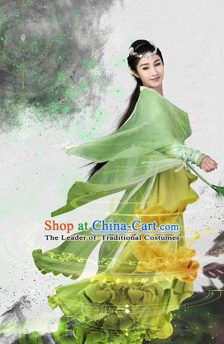 Traditional Ancient Chinese Aristocratic Young Lady Costume and Handmade Headpiece Complete Set, Chinese Ming Dynasty Female Suit, Cosplay Chinese Television Swords of Legends Princess Hanfu Clothing for Women