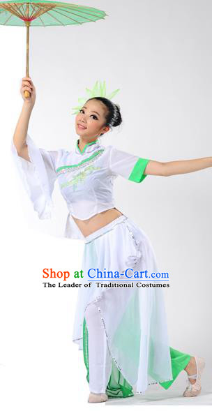 Traditional Chinese Yangge Fan Dancing Costume and Accessories