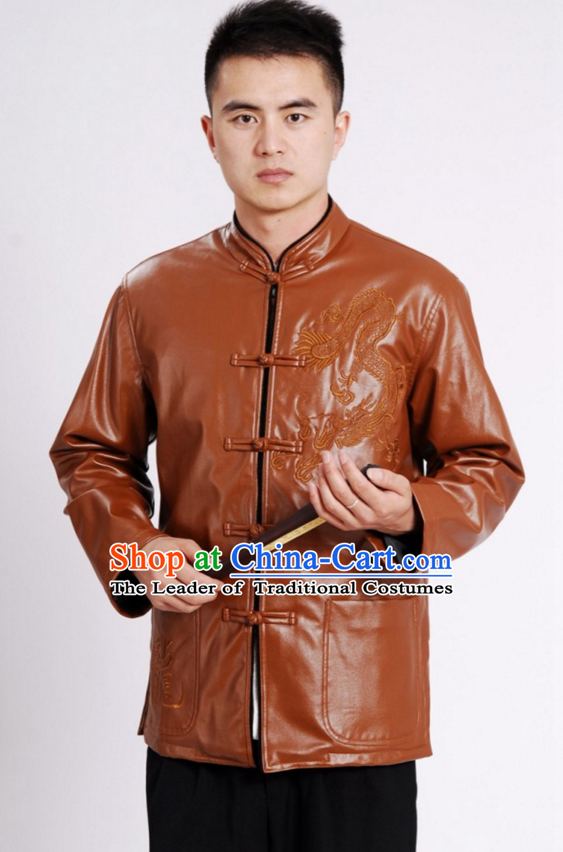 Top Hand Made Mandarin Dragon Blouse Suit