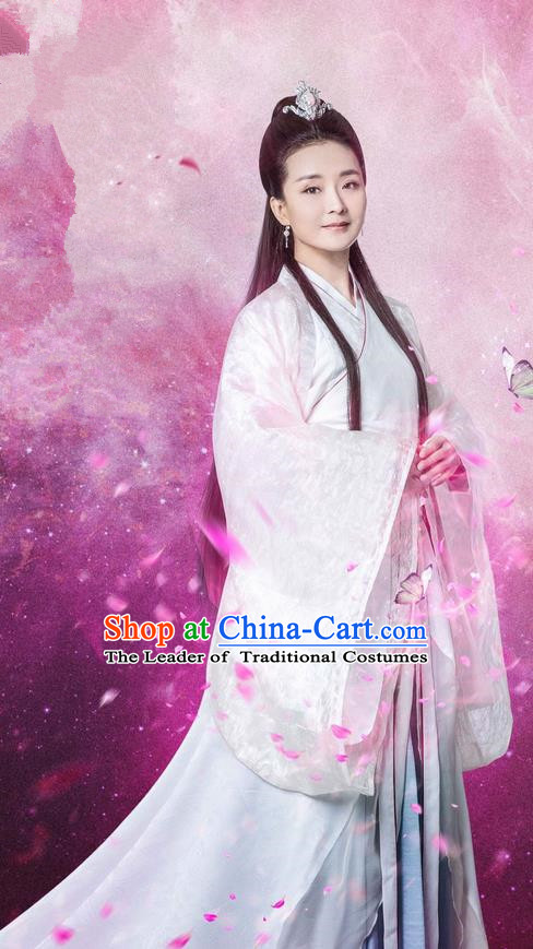 Traditional Chinese Ancient Imperial Princess Costume, Chinese Teleplay Flower Shabana Flyings Sky Song Dynasty Young Lady Clothing and Headpiece Complete Set for Women