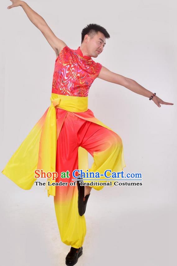 Traditional Chinese Classical Dance Yangge Lion Dance Costume, Folk Dance Drum Dance Uniform Yangko Clothing for Women
