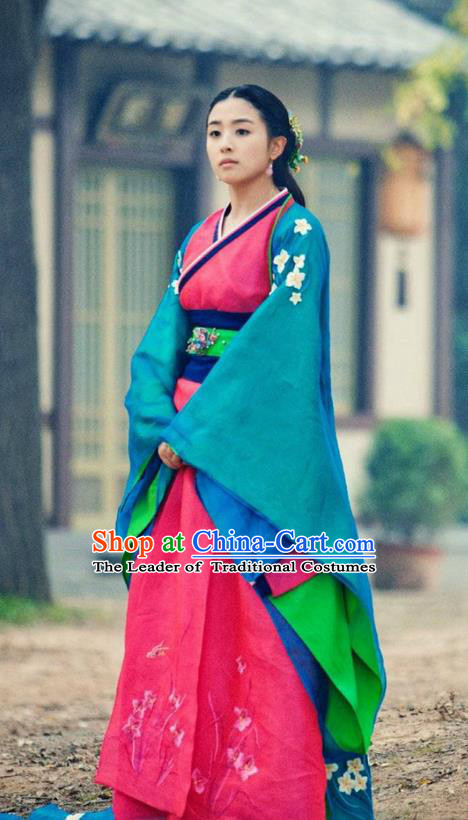 Traditional Ancient Chinese Elegant Costume Complete Set, Chinese Northern Dynasty Imperial Consort Dress, Cosplay Chinese Television Drama Alegend of Pringess Lanling Princess Consort Hanfu Trailing Embroidery Clothing for Women