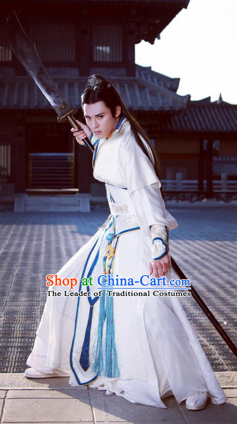 Traditional Ancient Chinese Elegant General Costume, Chinese Nobility Childe Dress, Cosplay Chinese Television Drama Alegend Of Pringess Lanling Swordsman Chinese Northern Dynasty Prince Hanfu Clothing for Men