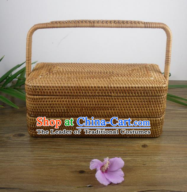 Top Asian Vietnamese Traditional Rattan Plaited Articles Tea Set, Vietnam Handicraft Tea Carrying Case